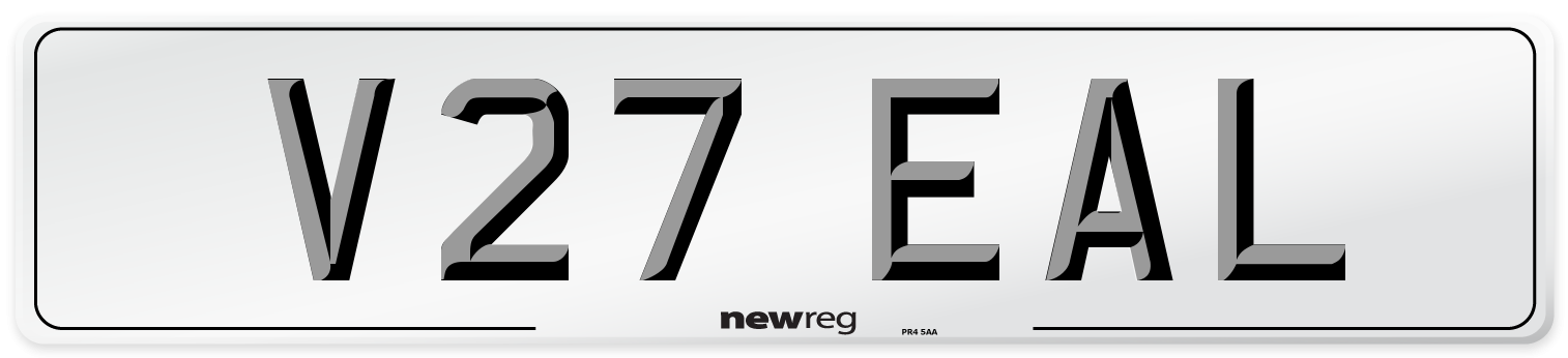 V27 EAL Number Plate from New Reg